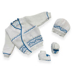 Set Golfino+Scarpette+Cappello in Cotone 0/6 Mesi