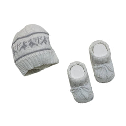 Set Cappello+Scarpe in Cotone 0/3 Mesi