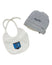 Set Cappello+Bavetta in Caldo Cotone Pastello 0/3 Mesi