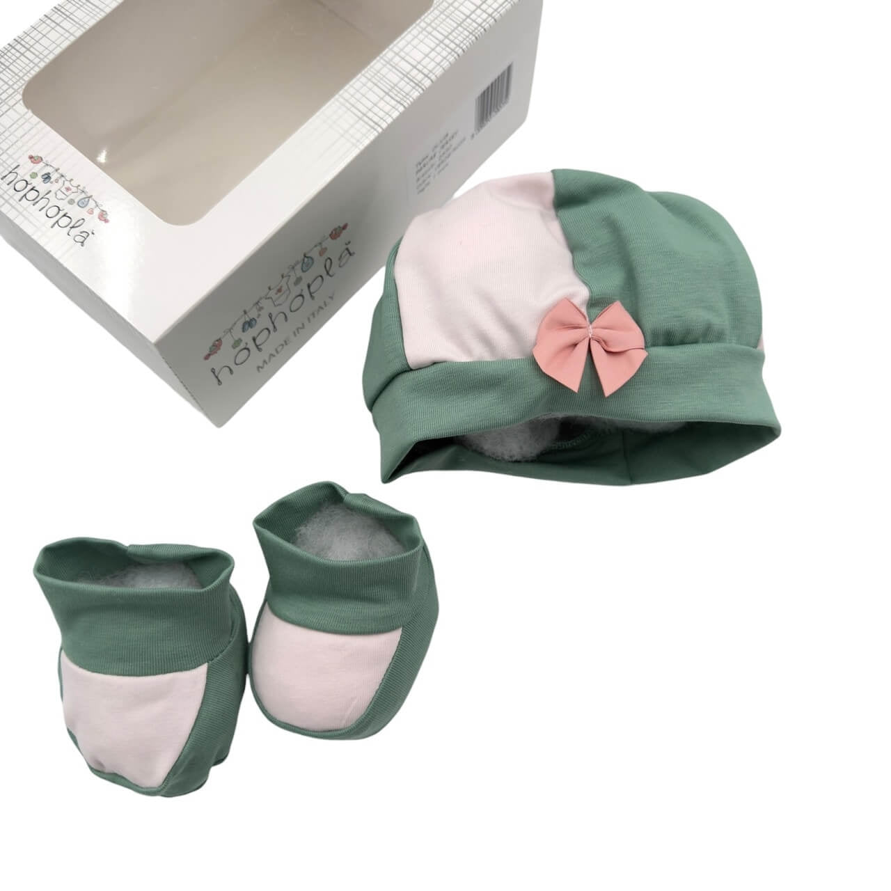 Set Cappello + Scarpe in Cotone HopHoplà Olivia