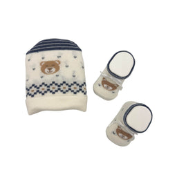 Set Cappello+scarpe in Caldo Cotone 0/6 Mesi