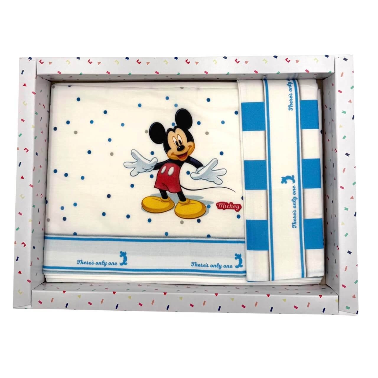Completo Carrozzina Mickey Mouse Disney 100% Cotone