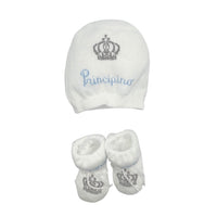 Set Principino Cappello + scarpe in Caldo Cotone 0/6 Mesi