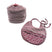 Set Cappello in ciniglia + Bavetta caldo cotone Pastello 0/3 Mesi