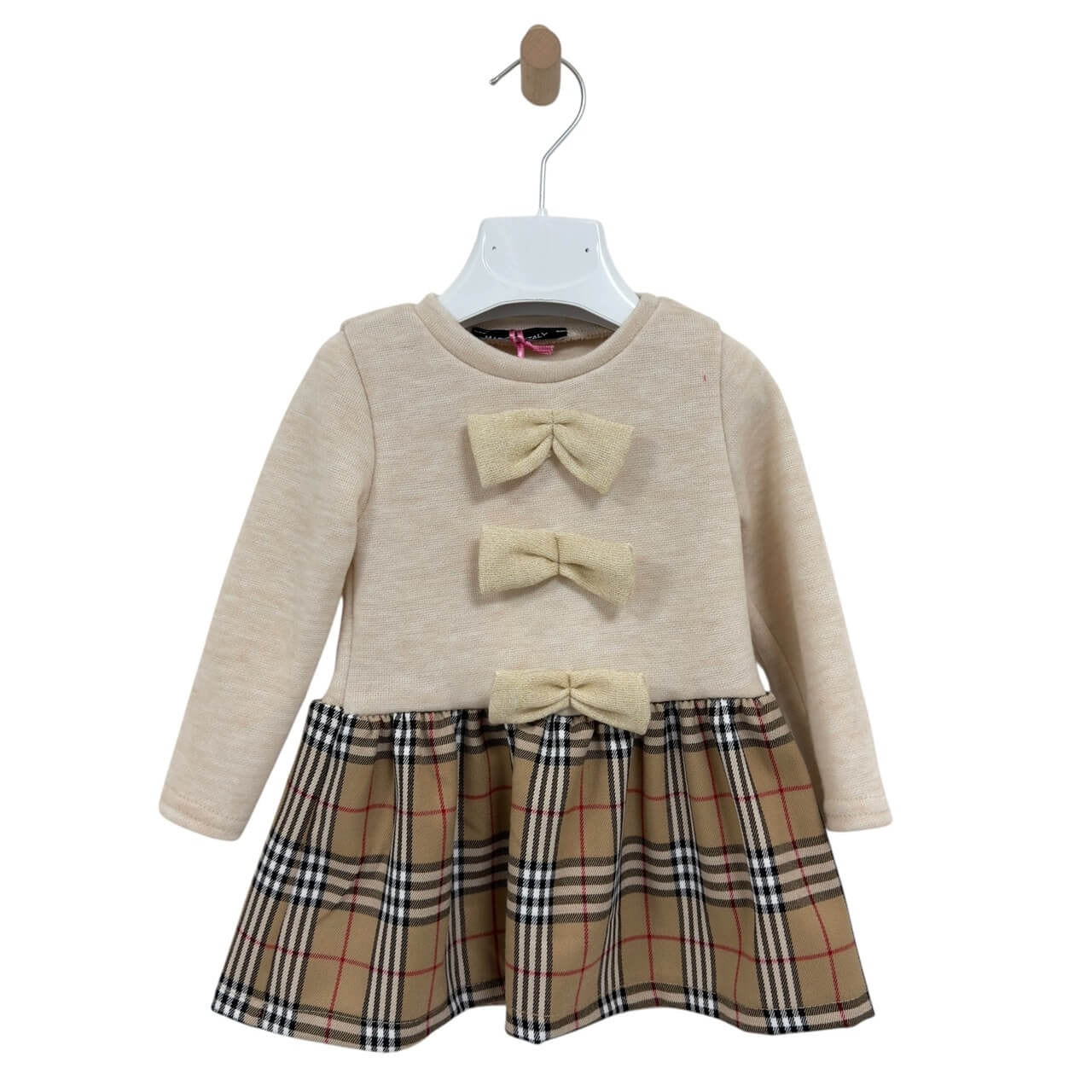 Abitino a maniche lunghe con fiocchetti decorativi