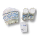 Set Cappello+Scarpe in Misto Lana 0/3 Mesi