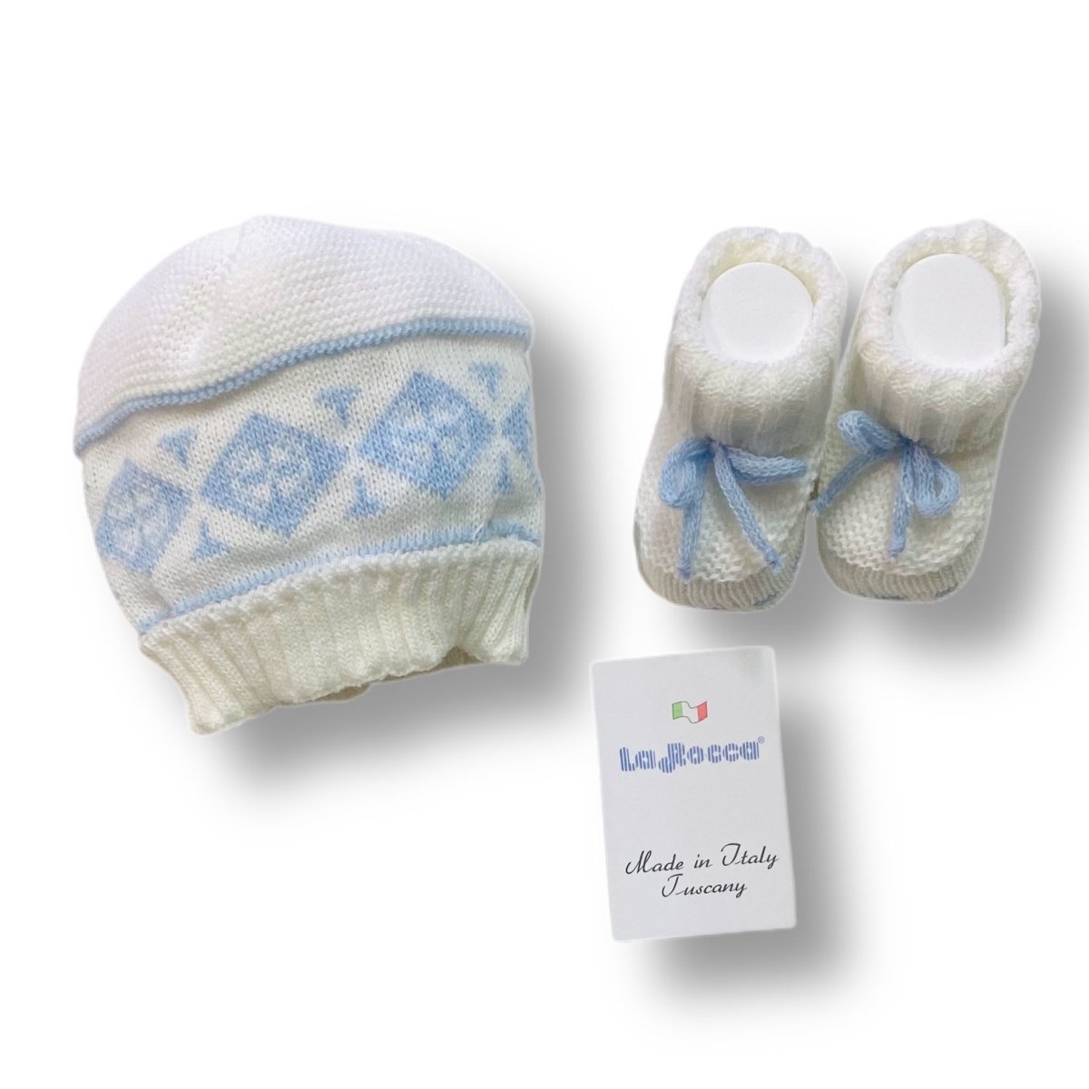 Set Cappello+Scarpe in Misto Lana 0/3 Mesi