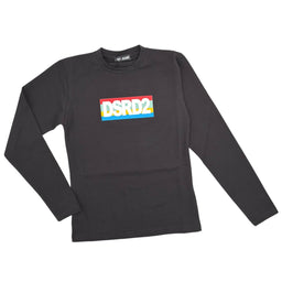 T-Shirt a Manica Lunga Retro Stampato Ragazzo