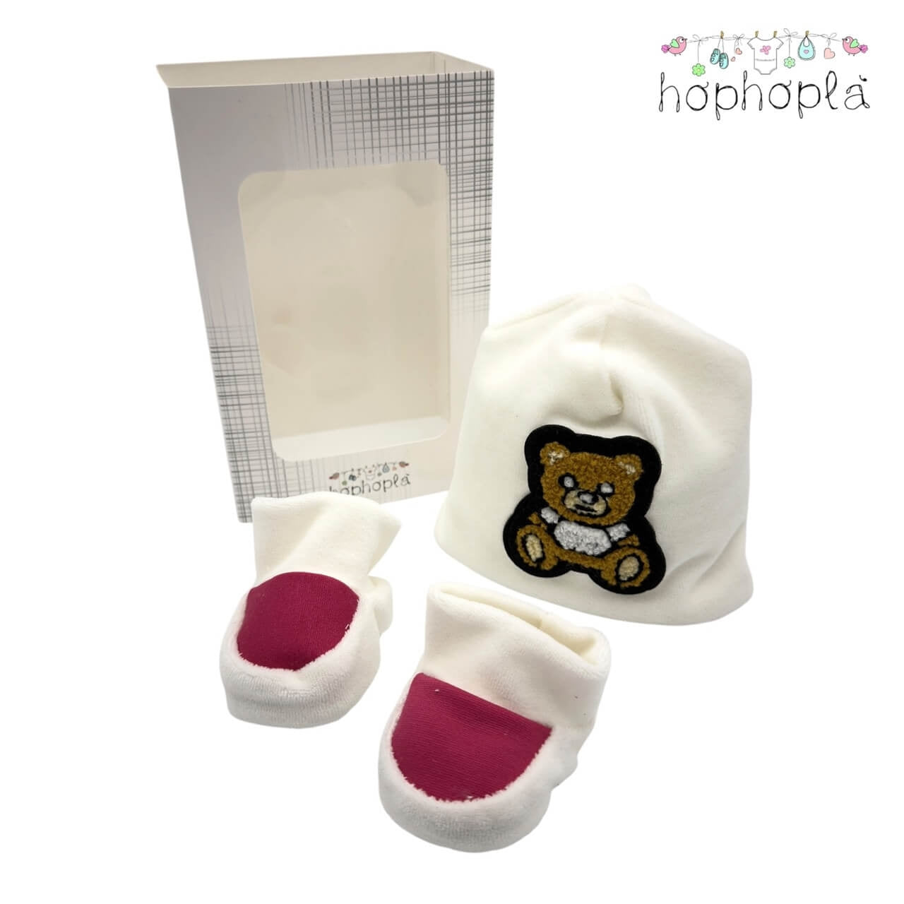 Set Cappello + Scarpe in ciniglia HopHoplà Teddy