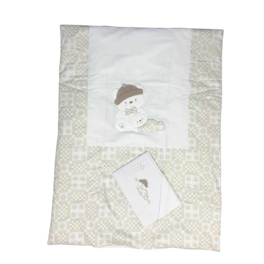 Completo trapunta lettino con lenzuola Pastello