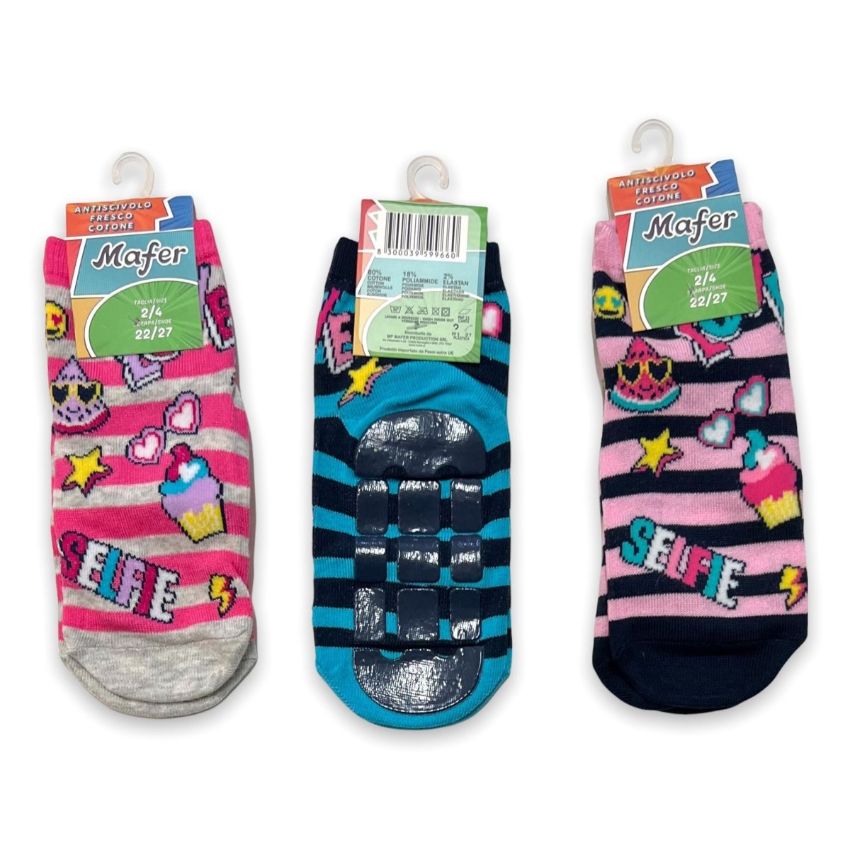 3 Calzini Antiscivolo in Cotone