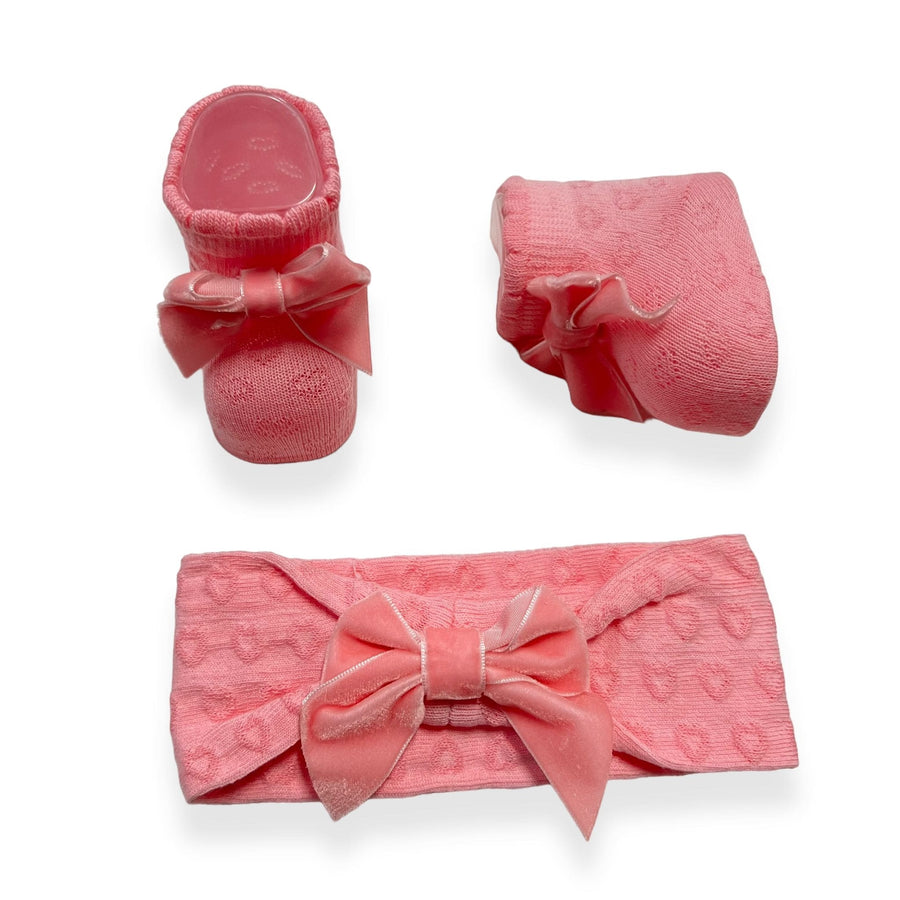 Set Scarpine + Fascia Neonata in Caldo cotone