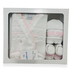 Set Golfino+Scarpette+Cappello in Cotone 0/6 Mesi
