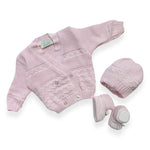Set Golfino+Scarpette+Cappello in Cotone 0/6 Mesi