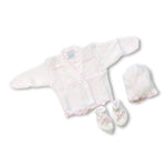 Set Golfino+Scarpette+Cappello in Cotone 0/6 Mesi