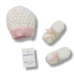 Set Cappello+scarpe in Misto Lana