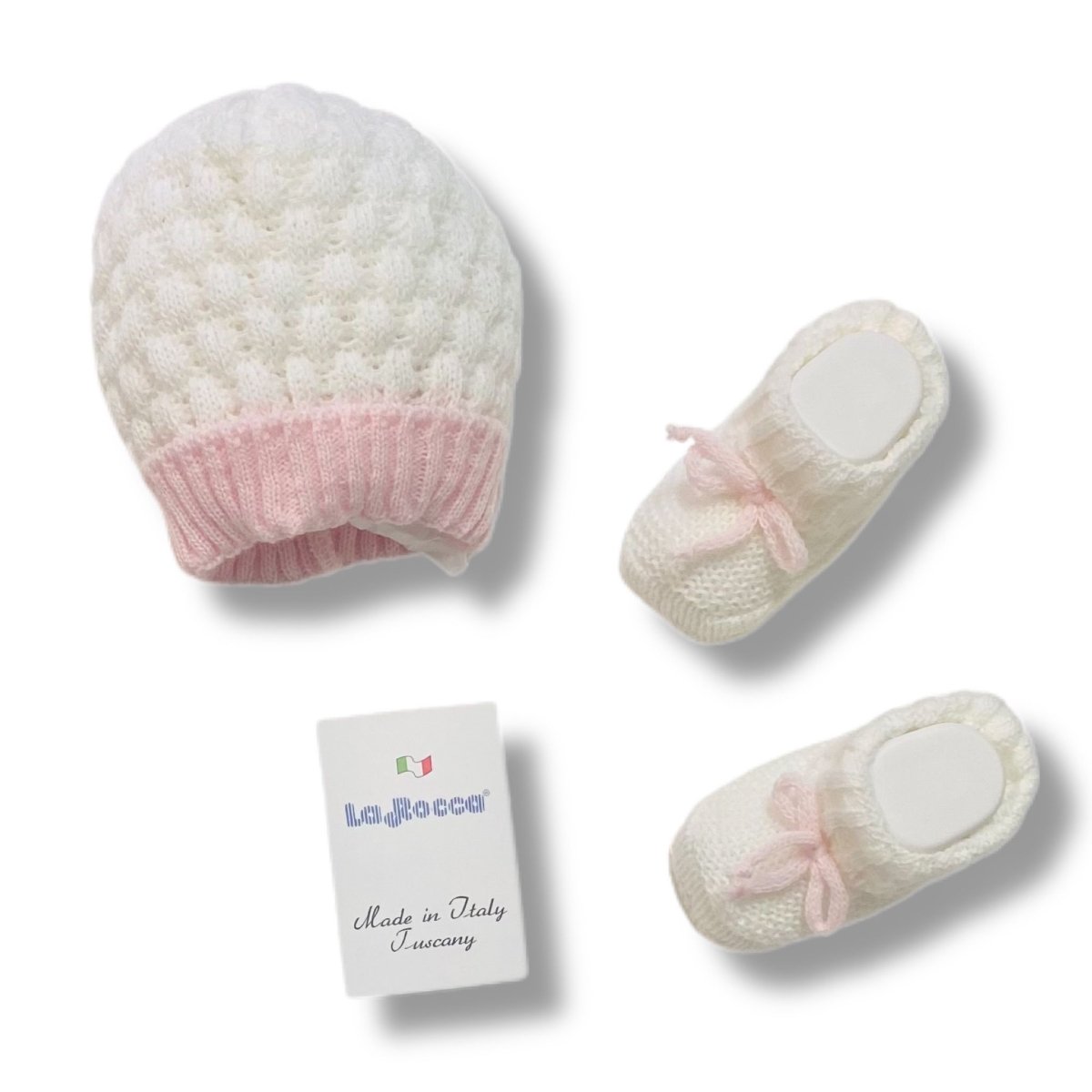 Set Cappello+scarpe in Misto Lana
