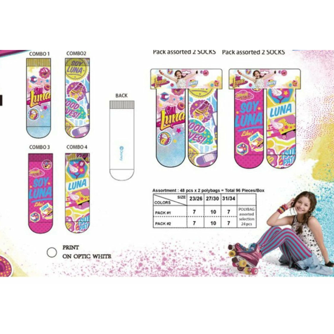 Coppia calzini Soy Luna corto bimba 23/34