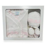 Set Golfino+Scarpette+Cappello in Cotone 0/6 Mesi