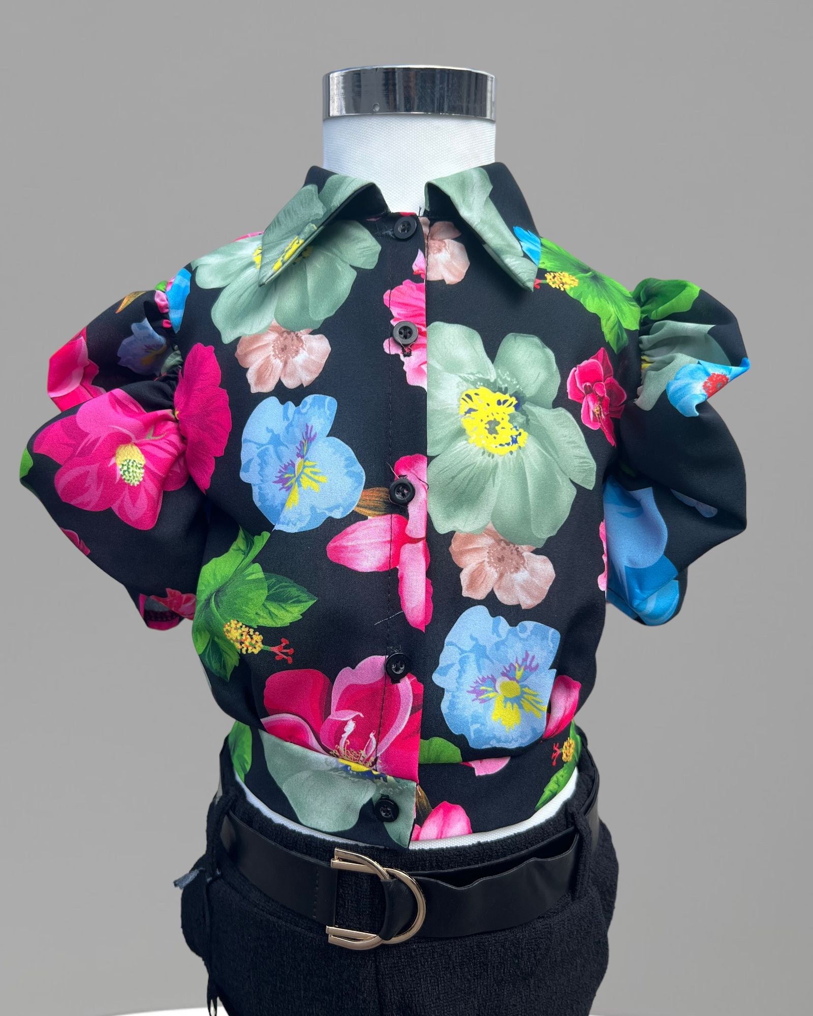 Camicia Bimba Con Manica a Sbuffo