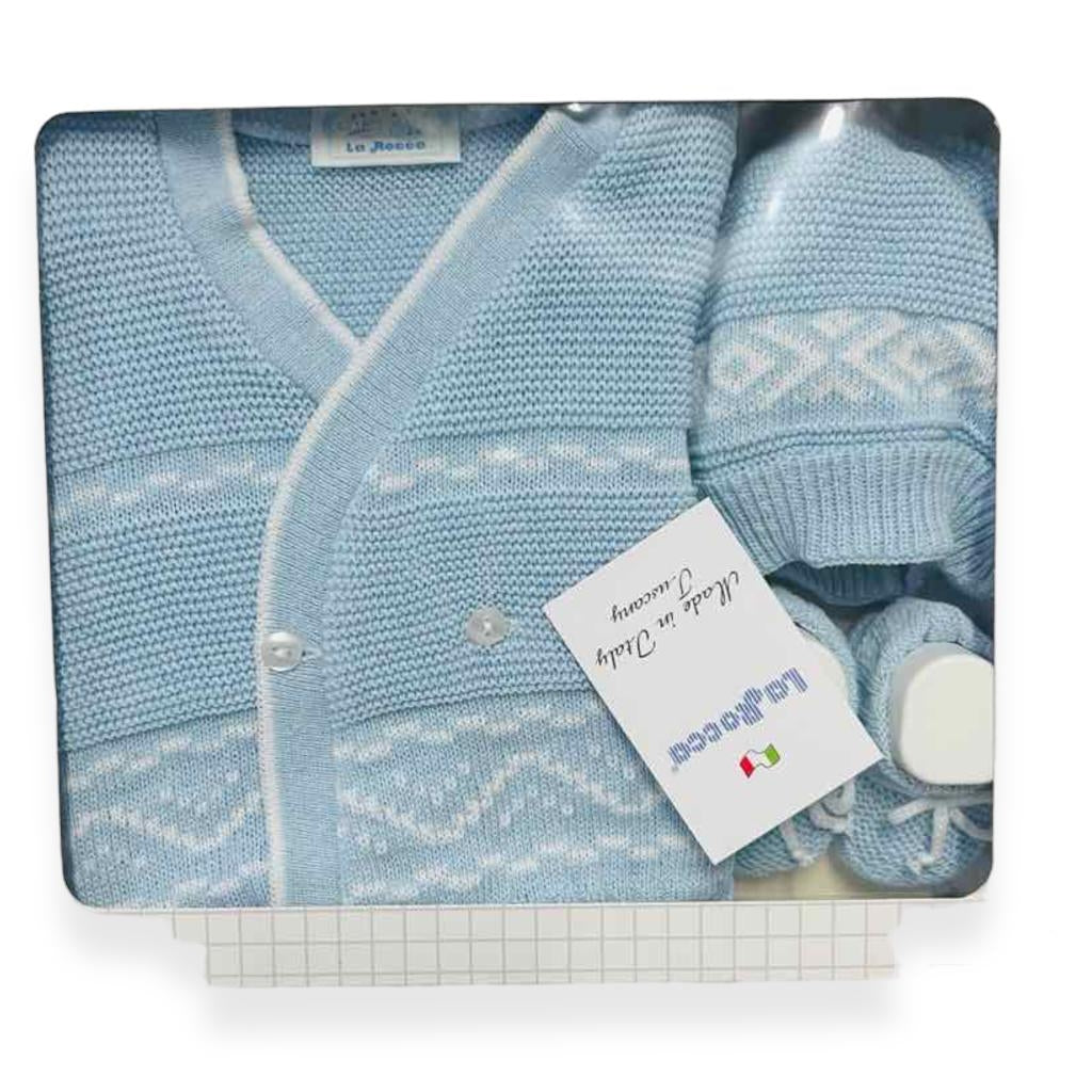 Set Golfino+Scarpette+Cappello in Cotone 0/6 Mesi