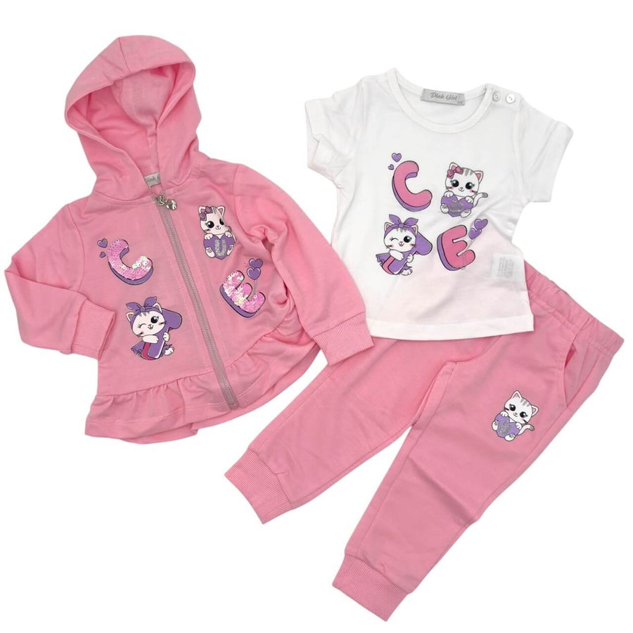Tuta 3 Pezzi Neonata Cotone