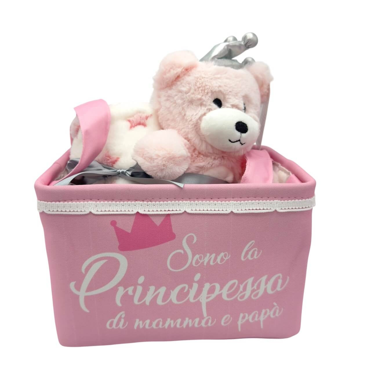 Cesto Plaid Passeggino 70x90 cm Con Pupazzo