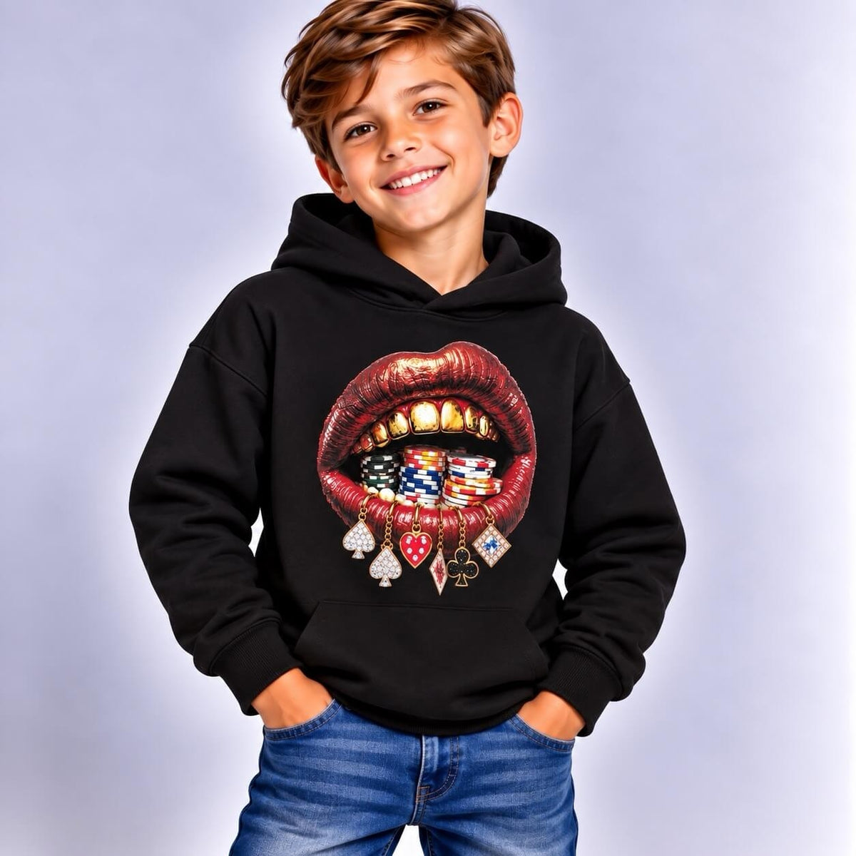 Felpa invernale Felpata Bimbo Stampa Bocca
