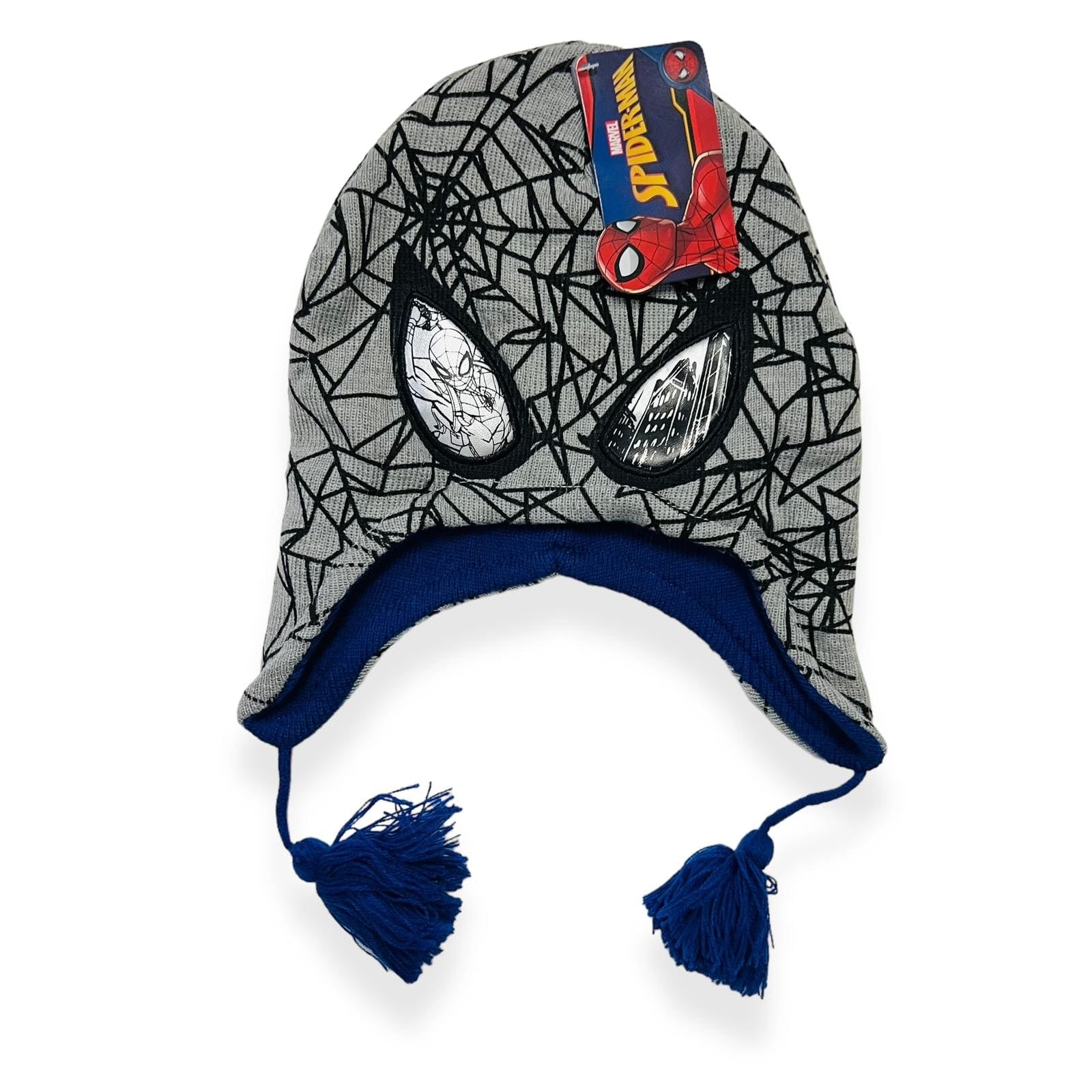 Cappello in Lana Spider Man modello eschimese