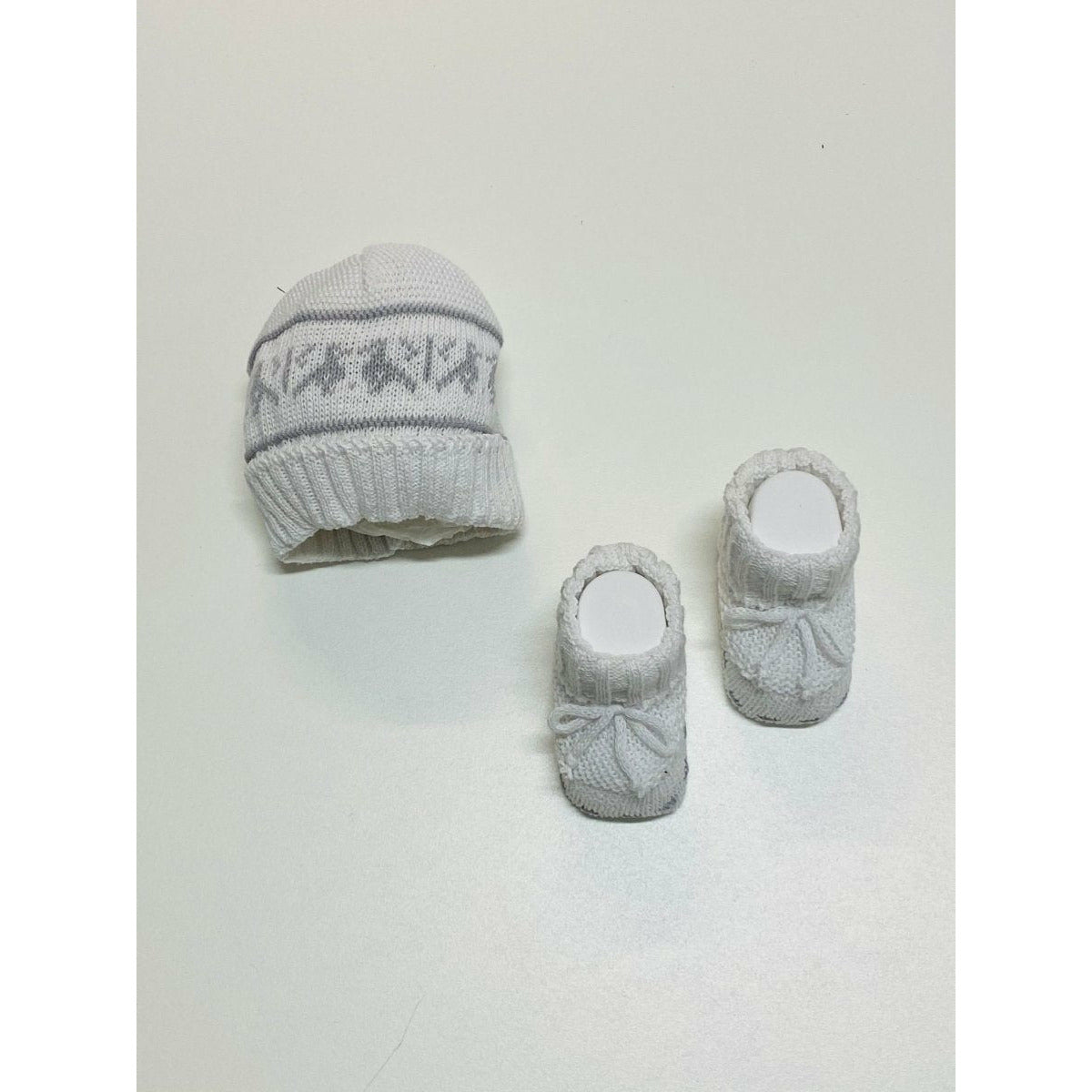 Set Cappello+Scarpe in Cotone 0/3 Mesi
