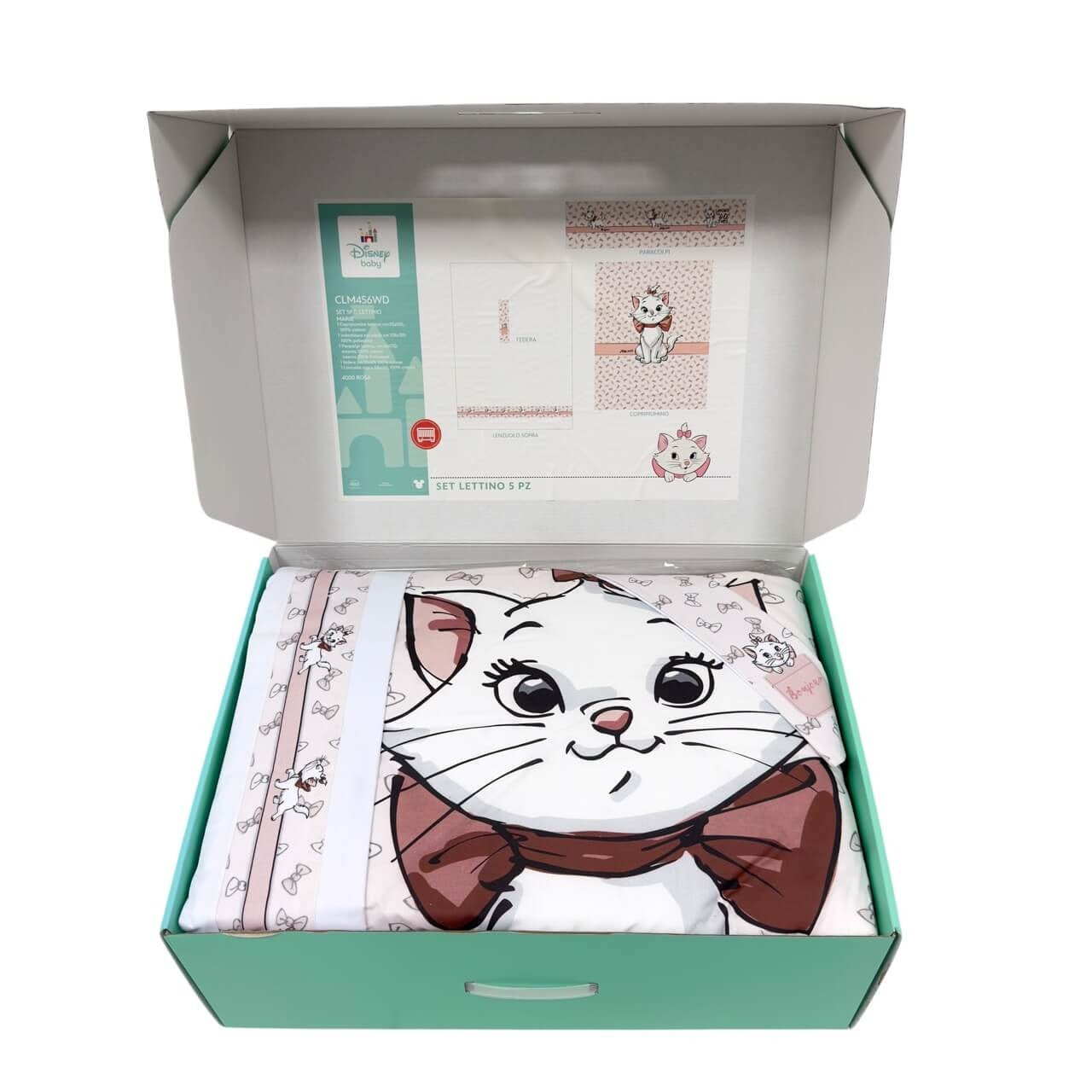 Completo trapunta lettino con paracolpi + Lenzuola Disney Aristogatti