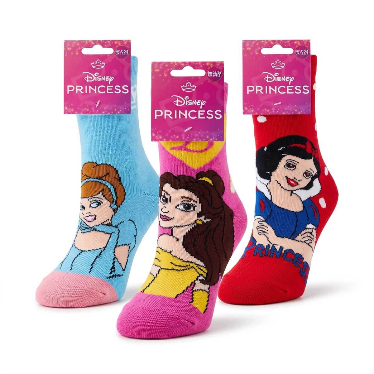 3 Coppie Calzini Antiscivolo Bambina – Principesse Disney