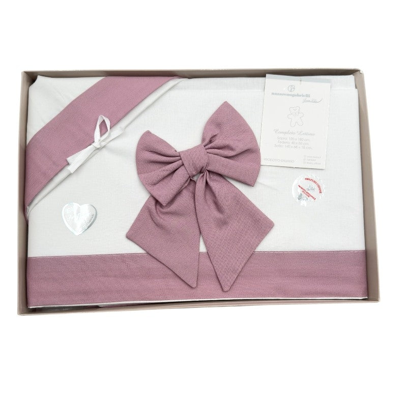 Completo Culla/Lettino Fiocco 100% Cotone