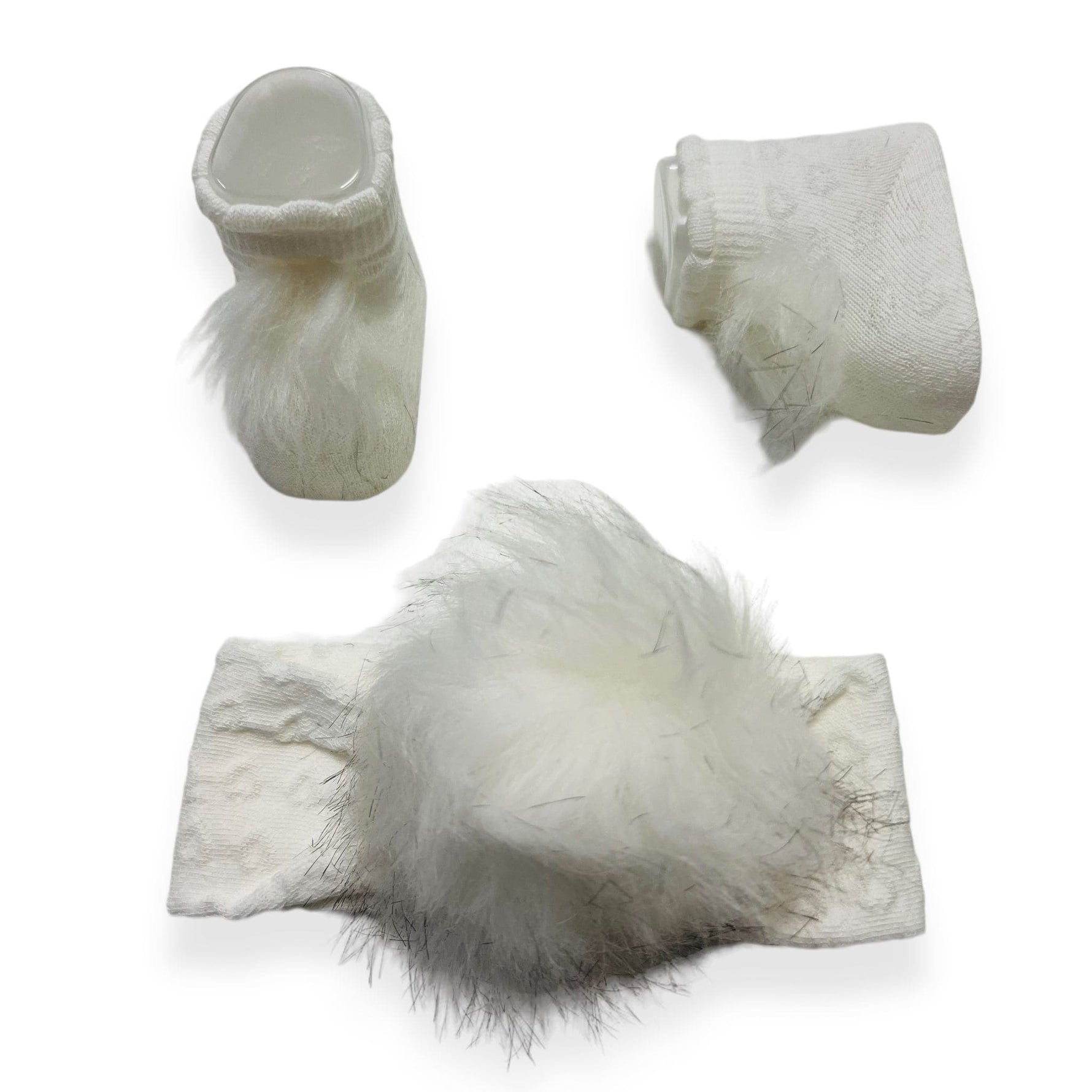 Set Scarpine + Fascia Neonata in Caldo cotone