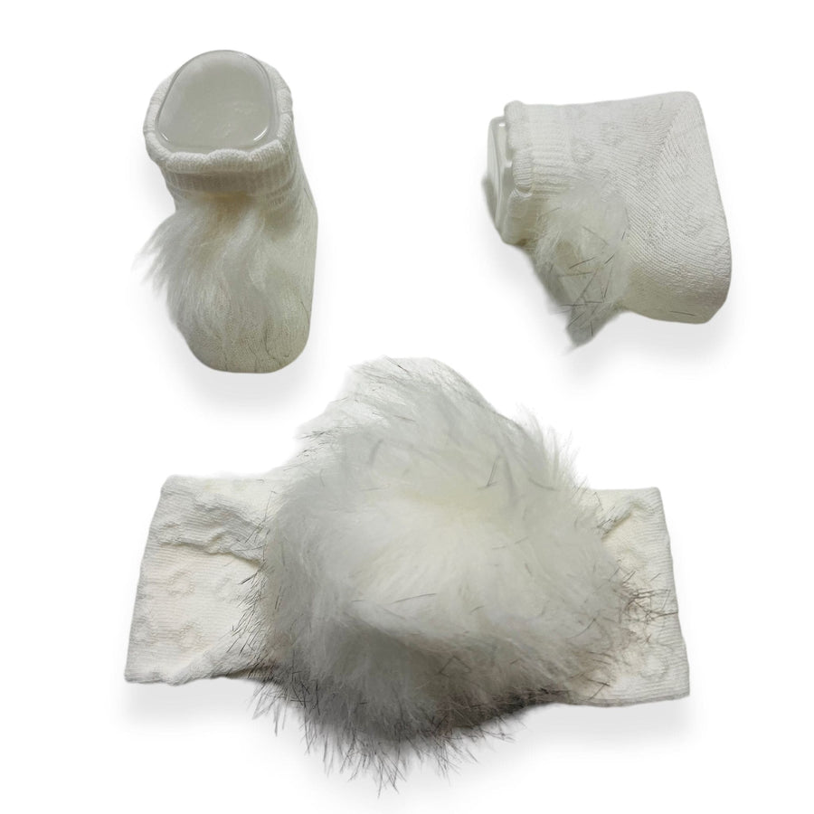 Set Scarpine + Fascia Neonata in Caldo cotone