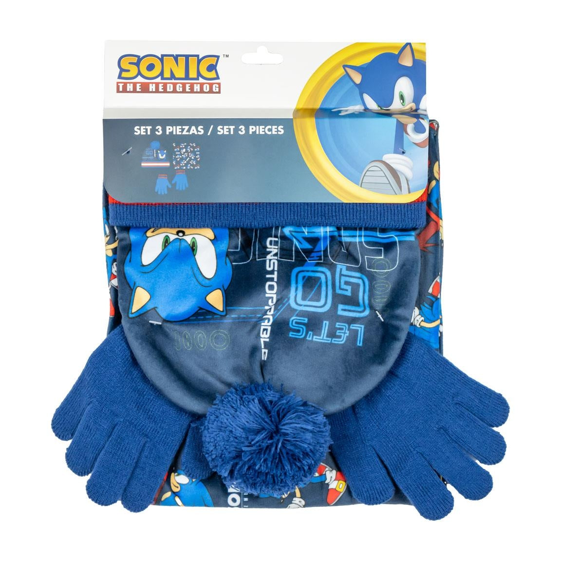 Set 3 Pezzi Cappello, Guanti e Scaldacollo in Lana Sonic