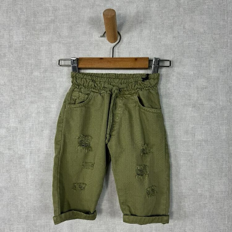 Pantalone In Cotone Con Strappi