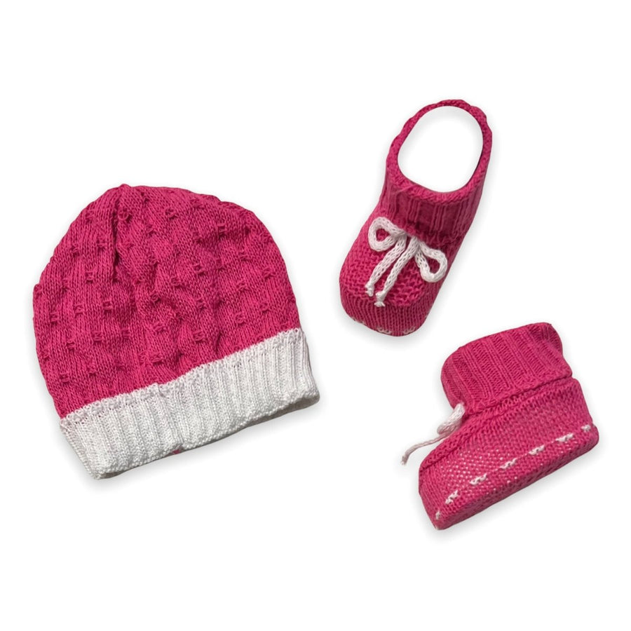 Set Cappello+Scarpe in Cotone 0/3 Mesi