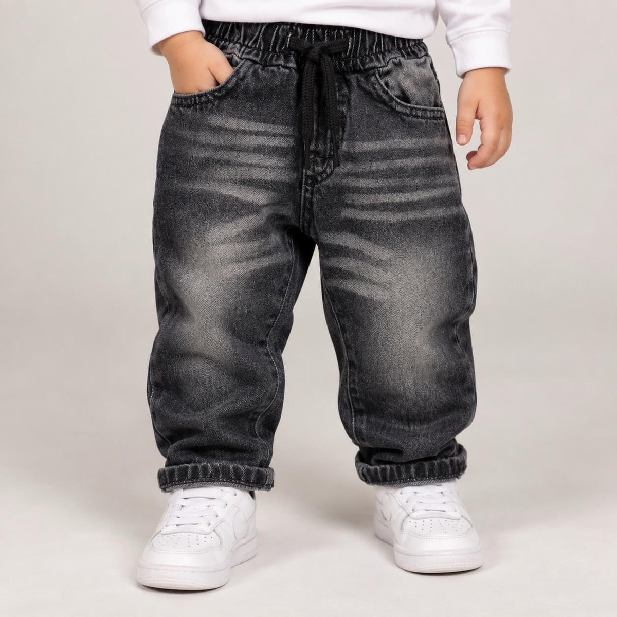 Jeans Nero Spruzzo Neonato - Rebel