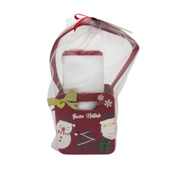 Set Regalo Natale Neonato con Accappatoio Triangolo