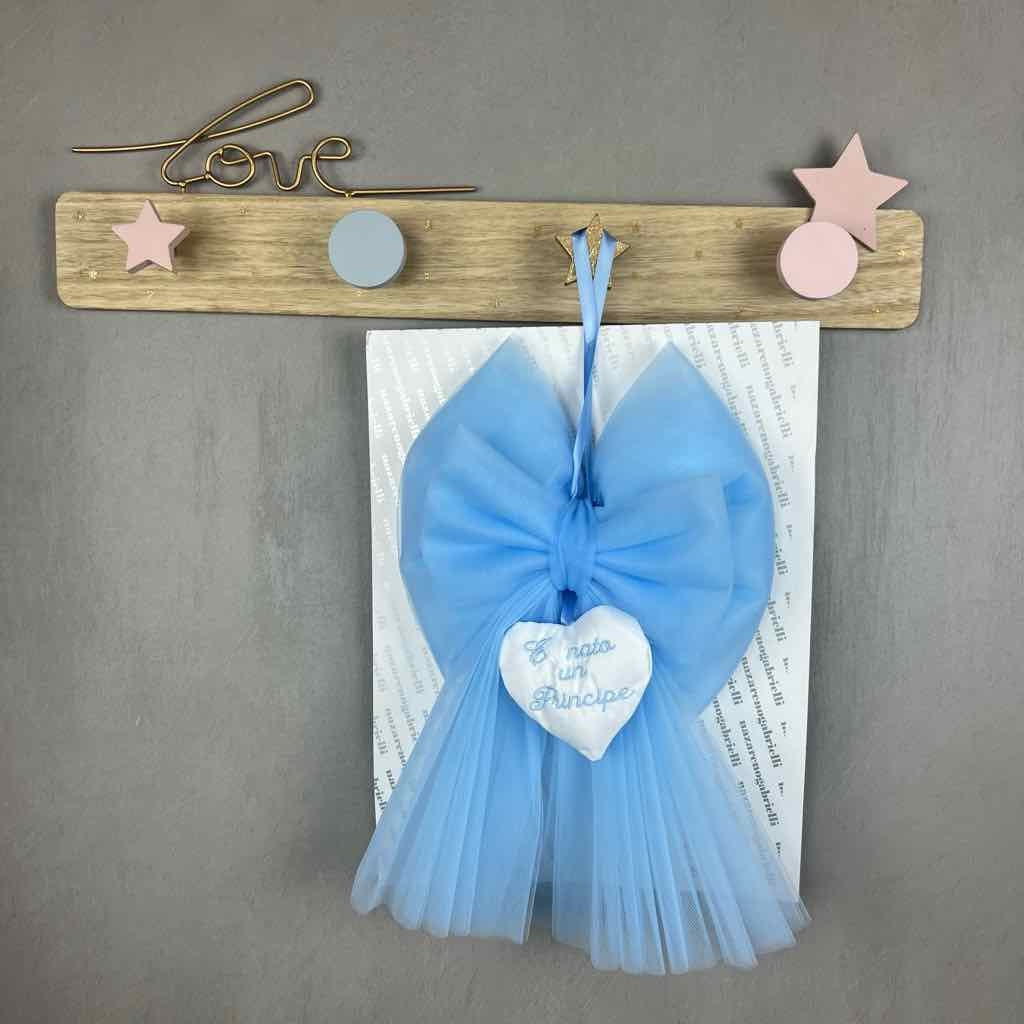 Fiocco/Coccarda in Tulle nascita 40x35 cm