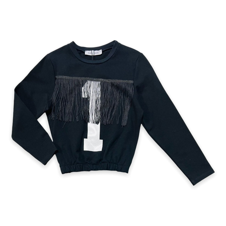 Felpa In Cotone Con frange