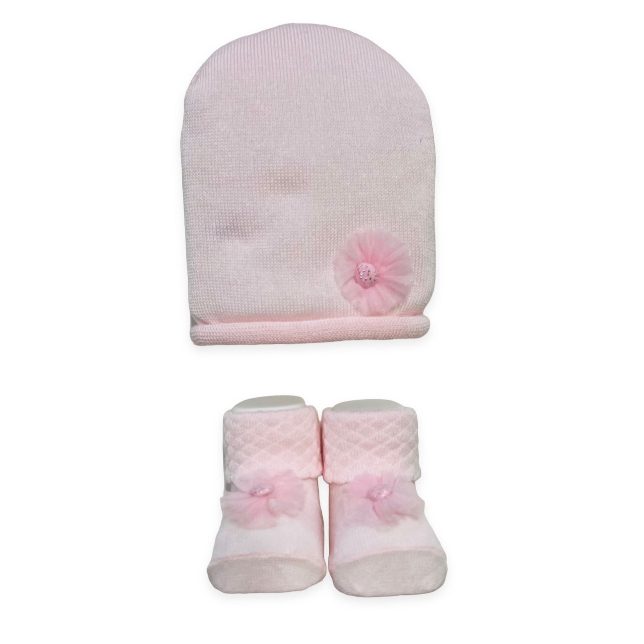 Set Cappello+scarpe in Cotone 0/6 Mesi