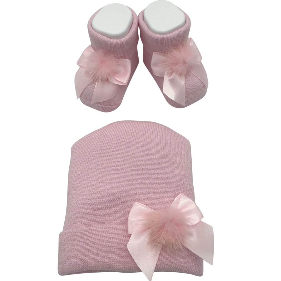 Set Cappello+scarpe in Caldo Cotone 0/6 Mesi