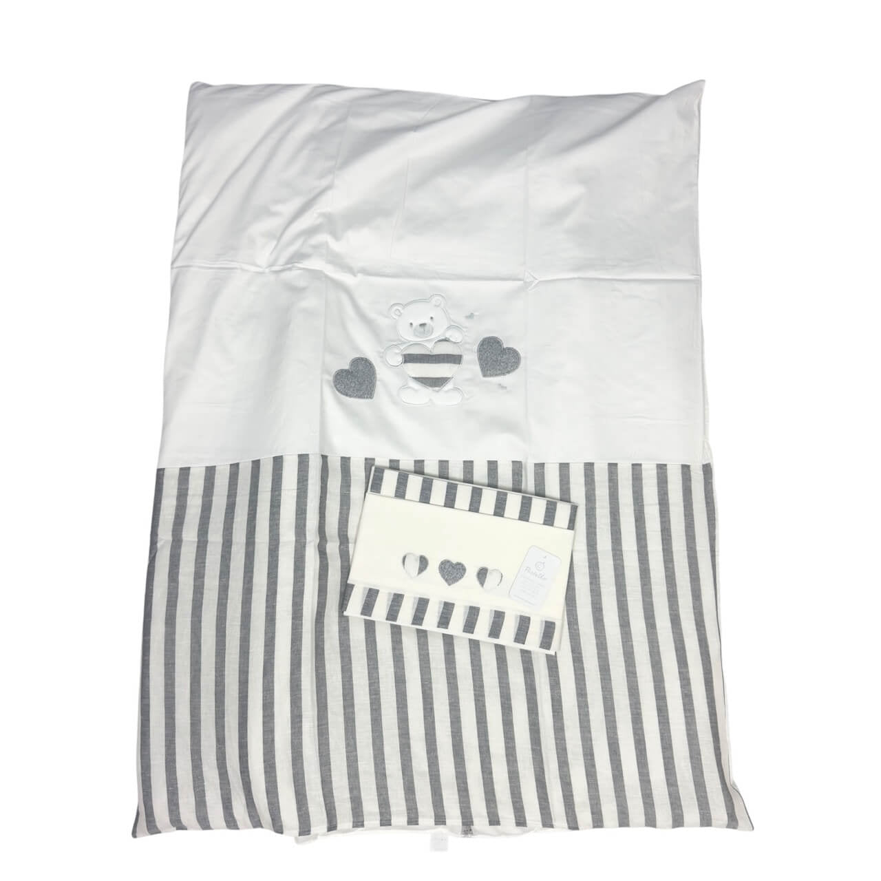Completo trapunta lettino con lenzuola e paracolpi Pastello