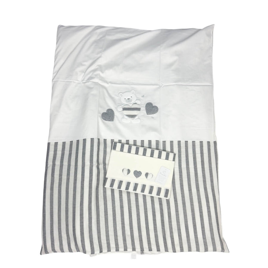 Completo trapunta lettino con lenzuola Pastello