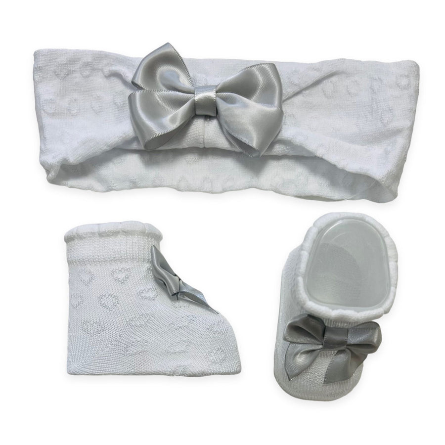 Set Scarpine + Fascia Neonata in Cotone