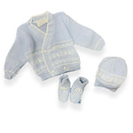 Set Golfino+Scarpette+Cappello in Cotone 0/6 Mesi